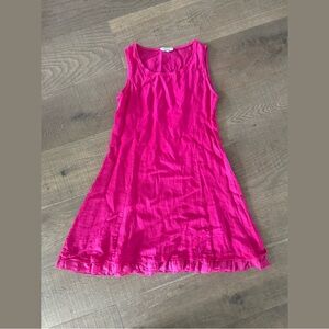 allegra masetti 100% linen hot pink mini dress